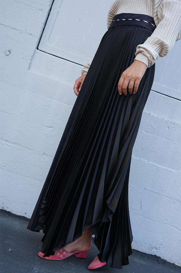 Black pleated hotsell evening skirt