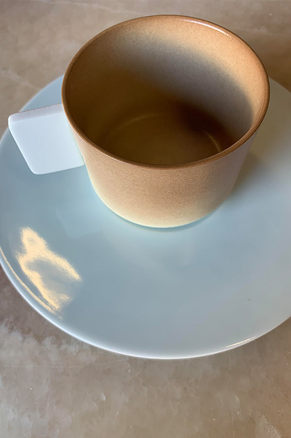 S&B Light Brown Coffee Cup with Saucer – Des Kohan