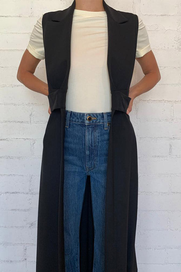 DARTED JUMPSUIT VEST - Black