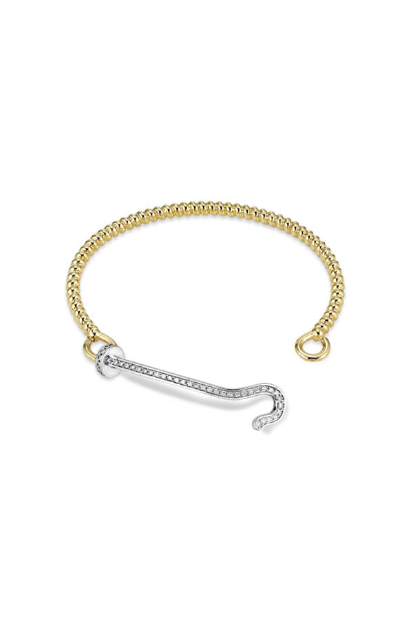 14K Yellow Gold Diamond Twist Bracelet