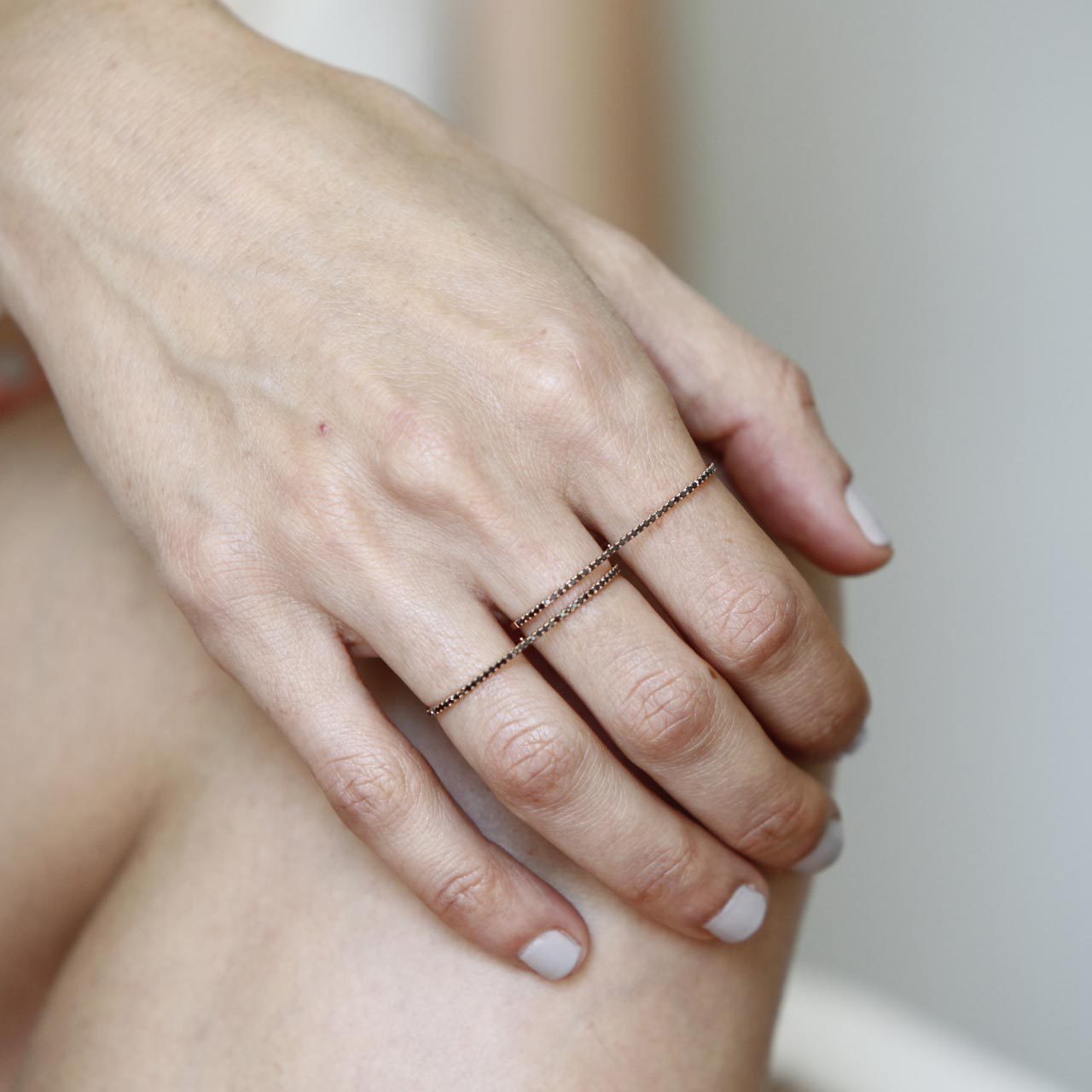 Two-Finger Pave Infinite Ring