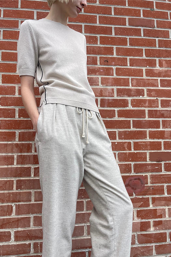 Drawstring pant. Drawstring Trouser. Oatmeal drawstring pant. Relaxed fit pant. Relaxed cream drawstring pant. Relaxed drawstring beige pant. Drawstring lounge pant.