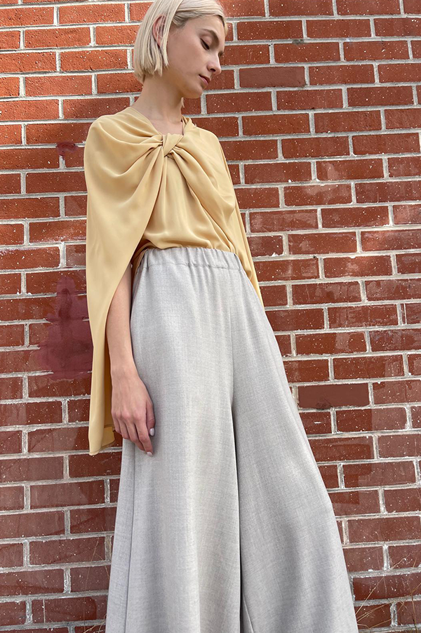 Flannel Gaucho Pants in  Oatmeal