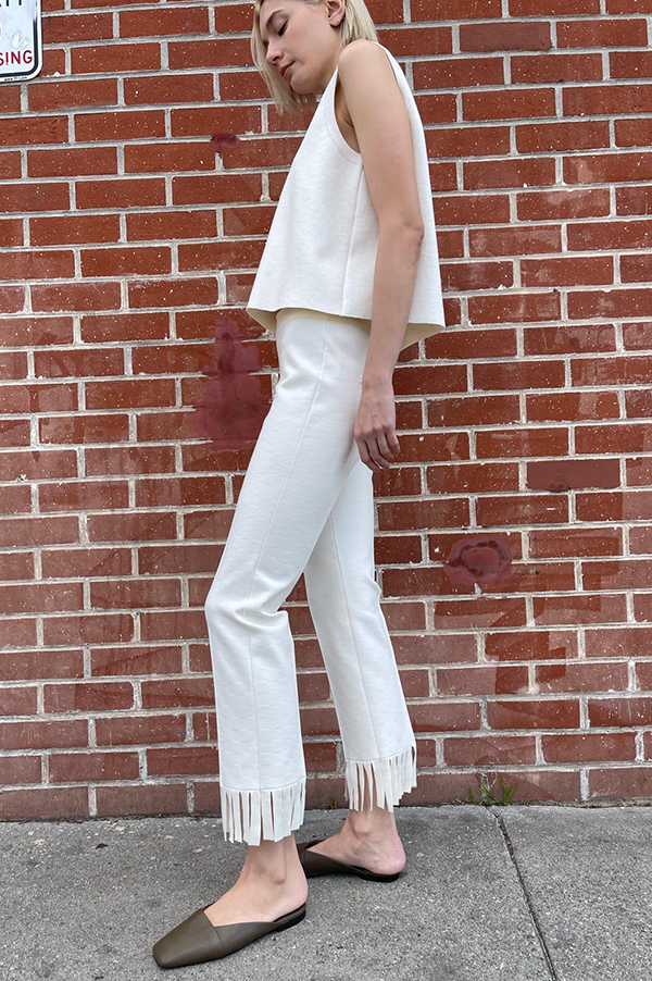 Fringed Louis Pant In Ecru