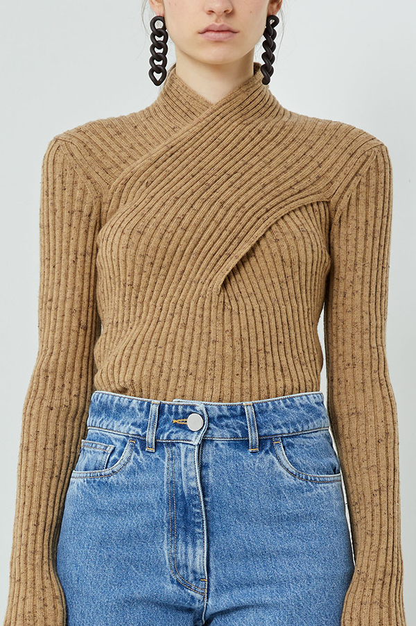 Kaali Speckled Knit Sweater in Sand