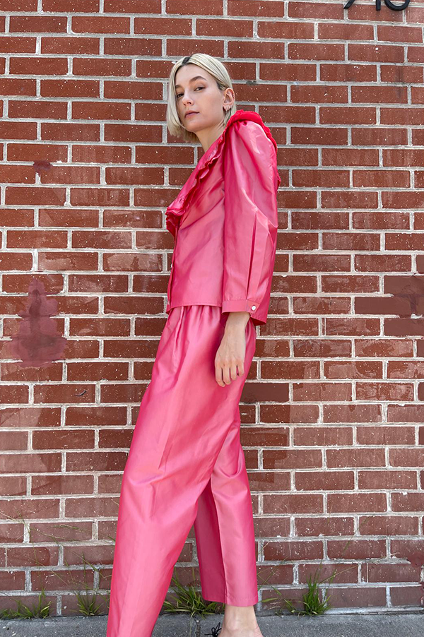 Chelsea Mak silk Lexy pant in rose 