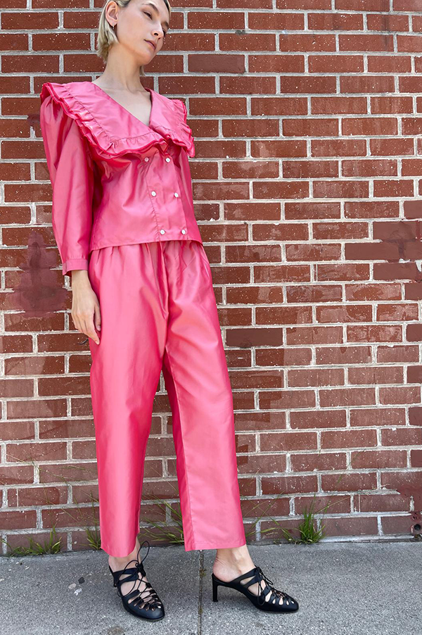 Chelsea Mak silk Lexy pant in rose 