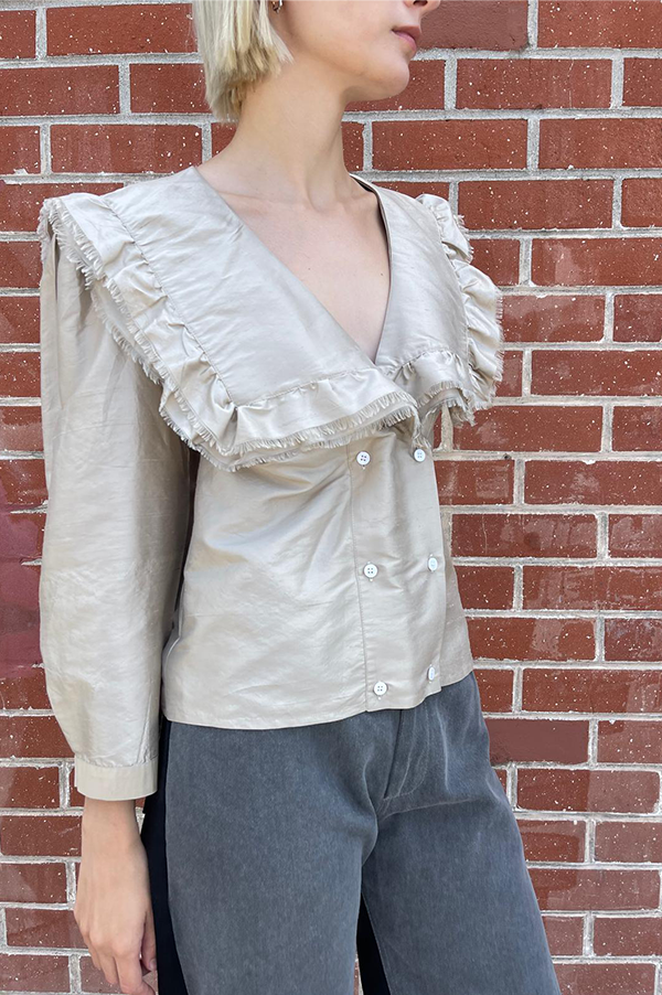 Chelsea Mak Lockhart silk blouse in ash