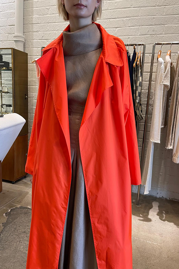 Dusan Oversized Trench Coat In Vermillion