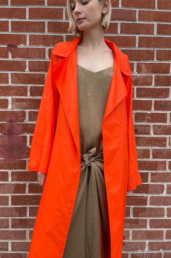 Dusan Oversized Trench Coat In Vermillion