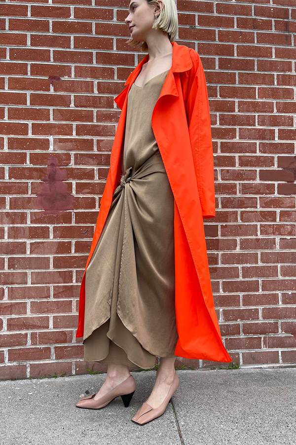 Dusan Oversized Trench Coat In Vermillion