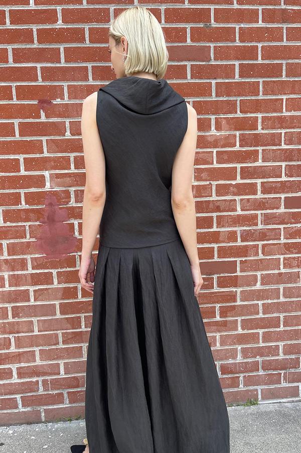 Dusan Pleated Wide Leg Pants in Black