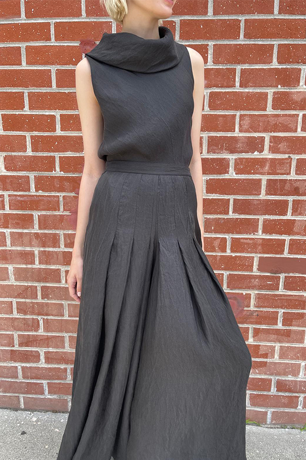 Dusan Pleated Wide Leg Pants in Black