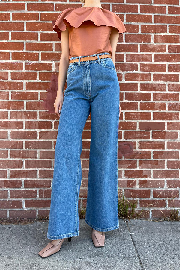 Presca Denim Trousers in Blue Denim