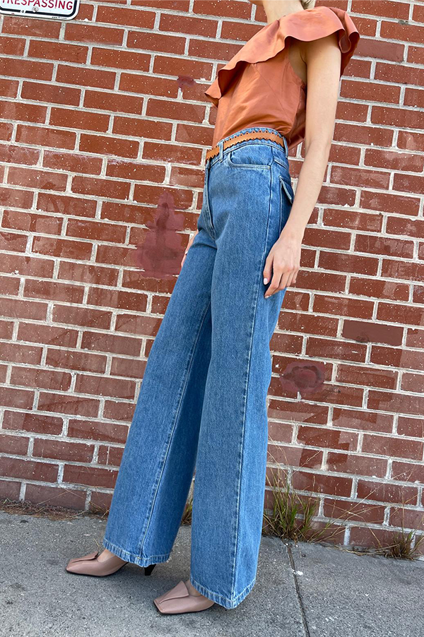 Presca Denim Trousers in Blue Denim