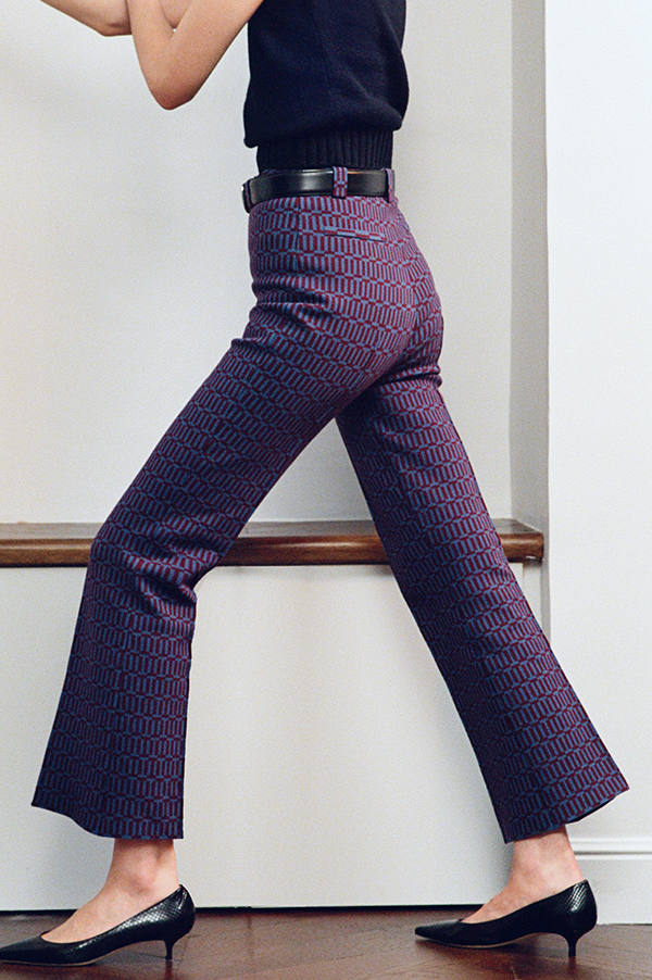 Geo Jacquard Pants In Purple Combo