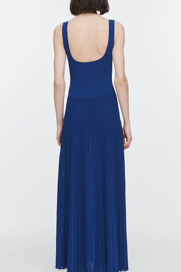 Square Neck Mesh Dress in Cobalt Blue (Sold Out)