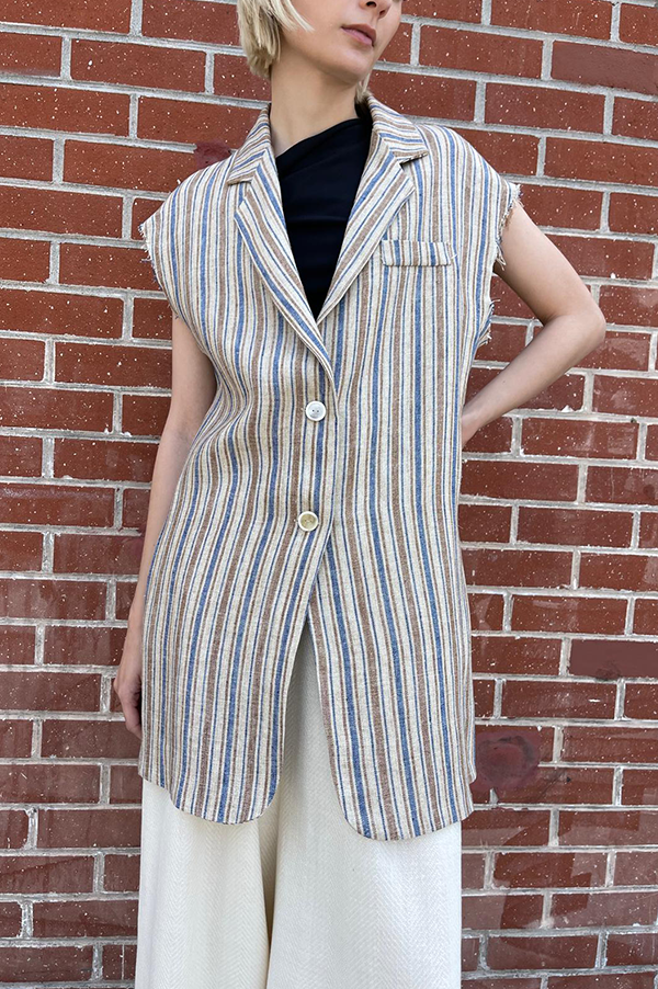 Striped Sleeveless Jacket in Riga