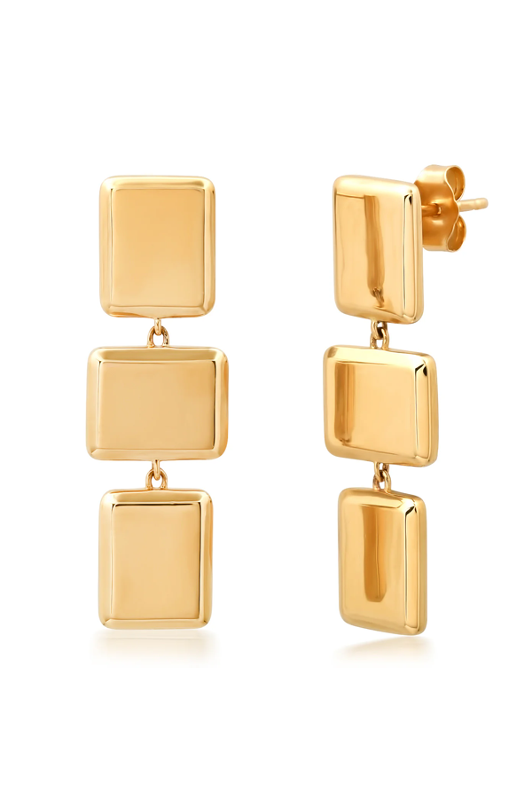 Triple Block Earrings