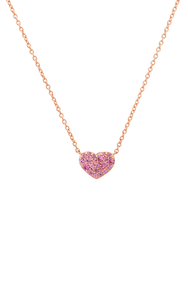 Pink Sapphire Smushed Heart Necklace