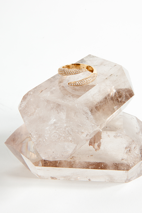 Crystal on sale pave ring